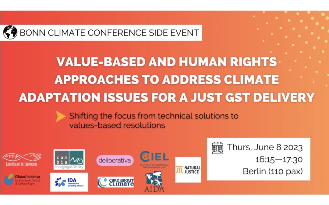 A partir del proyecto CLIMAS, cambiaMO organiza, dentro del SB58 en Bonn, un evento paralelo para apoyar una respuesta  justa al cambio climático (GST)